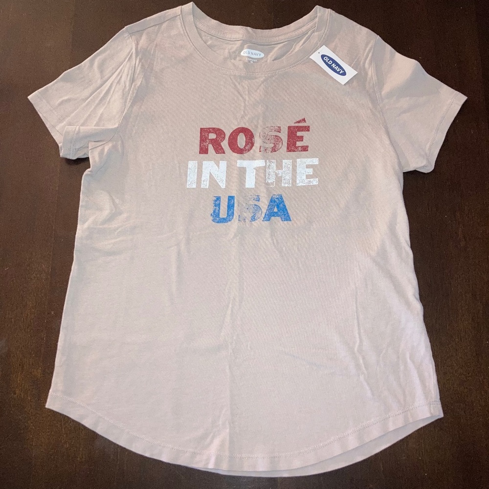 Old Navy Rosé In The USA Graphic, Everywear T Shirt Sz XS